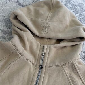 Lululemon Half-Zip Scuba Hoodie in Beige